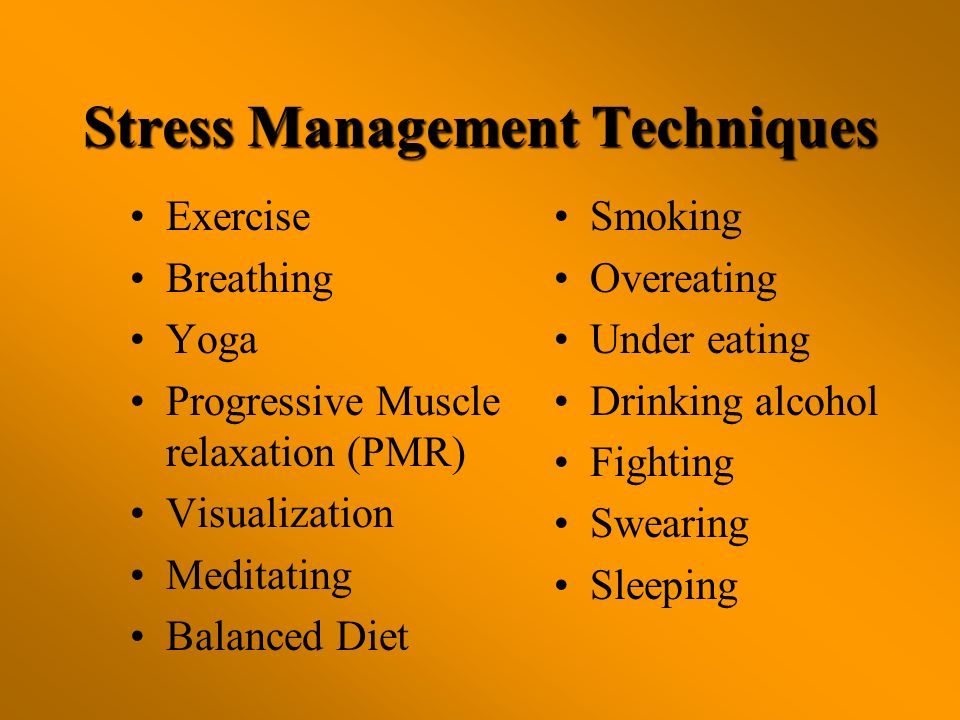 Stress management with relaxation exercises and visualization